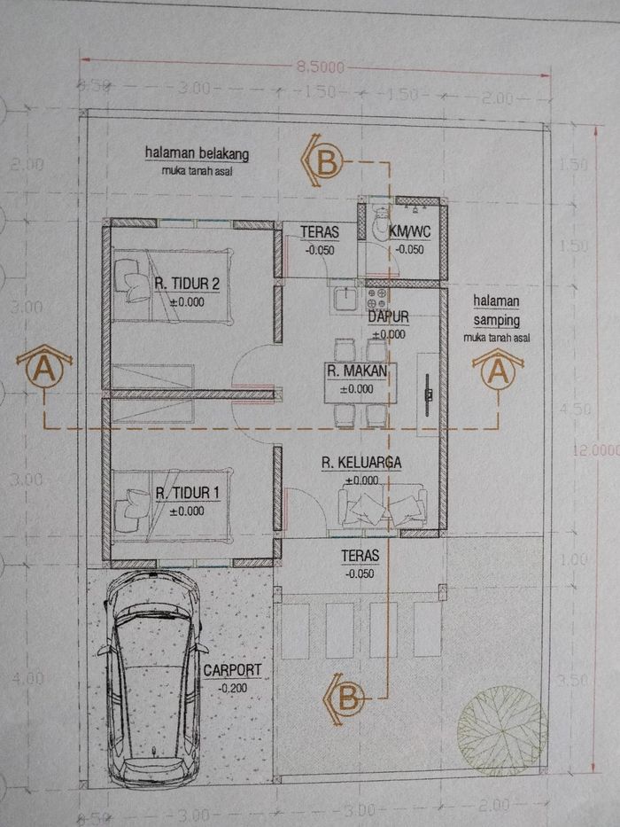 foto denah rumah tipe 36 perumahan Montesa Permai Cluster