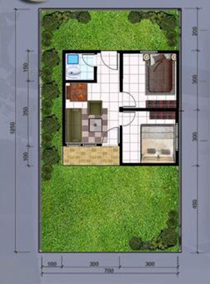 foto denah rumah tipe RHS 36 perumahan RAPEN GREEN CITY I