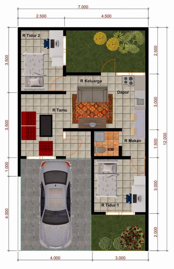 foto denah rumah tipe 45/84 perumahan ALAM LAYUNG INDAH TAHAP II