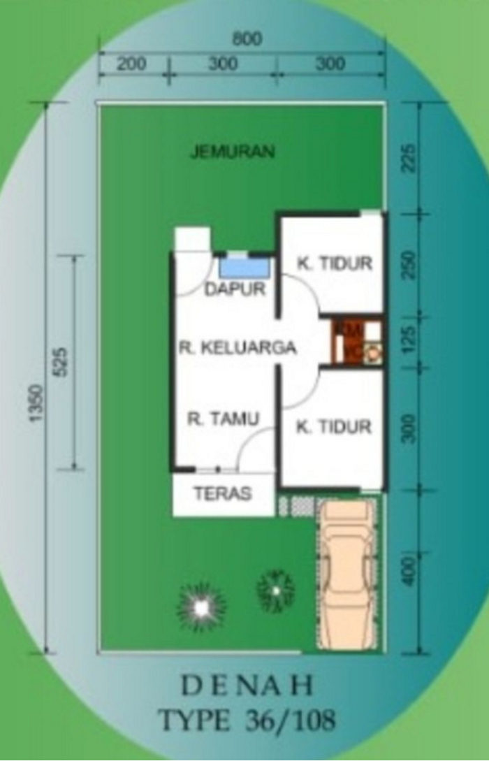 foto denah rumah tipe 36 perumahan Bumi Permata WUNN III