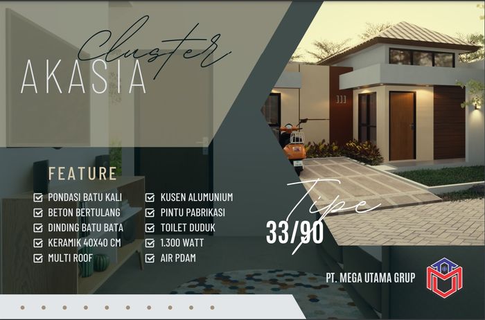 foto tampak rumah tipe AKASIA perumahan ROYAL HILL RESIDENCE