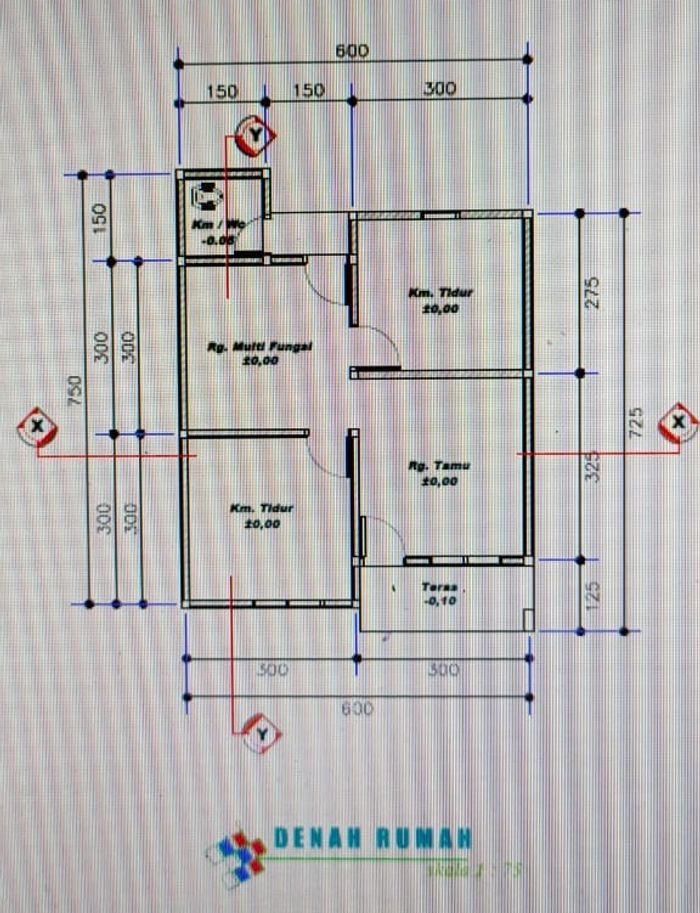 foto denah rumah tipe 36/104 perumahan NABILA RESIDENCE 2 TAHAP 2