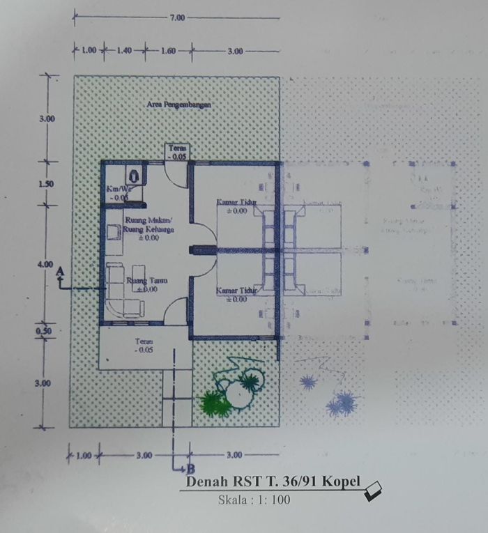 foto denah rumah tipe 36 perumahan BUNGO PASANG ASRI