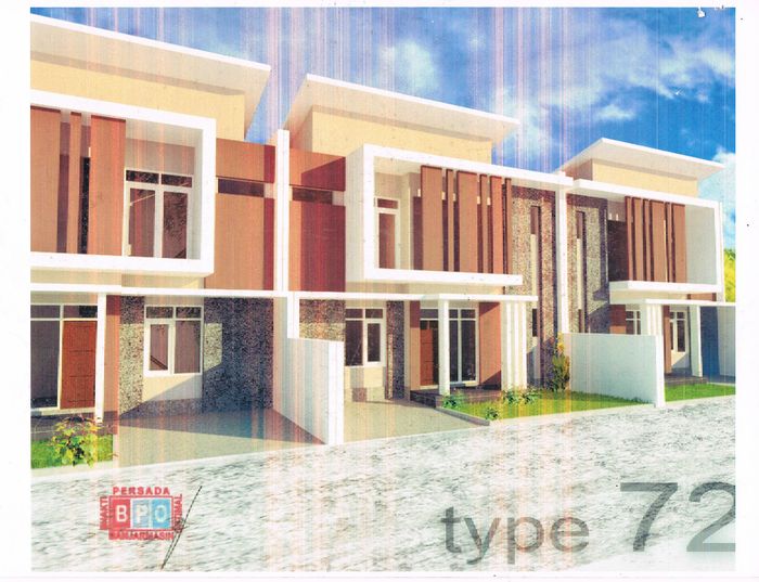 foto tampak rumah tipe 72 perumahan Megarosadela Kintap Residence