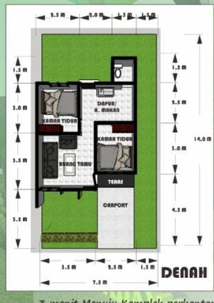 foto denah rumah tipe 36 perumahan PERUMAHAN ISTANA PADANG E-F