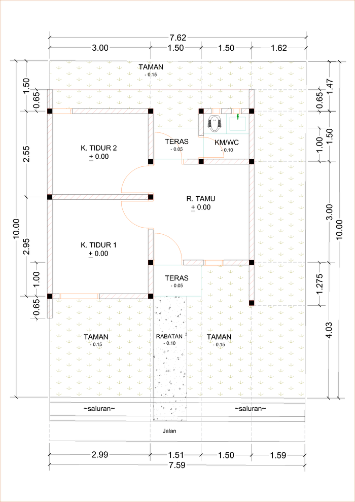 foto denah rumah tipe E20A-6 perumahan Kepuren Residence (Kepuren)