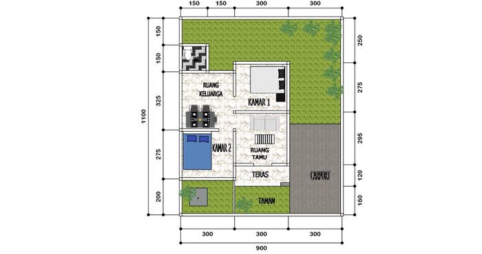 foto denah rumah tipe 36 perumahan KEMALA TOWN HOUSE III