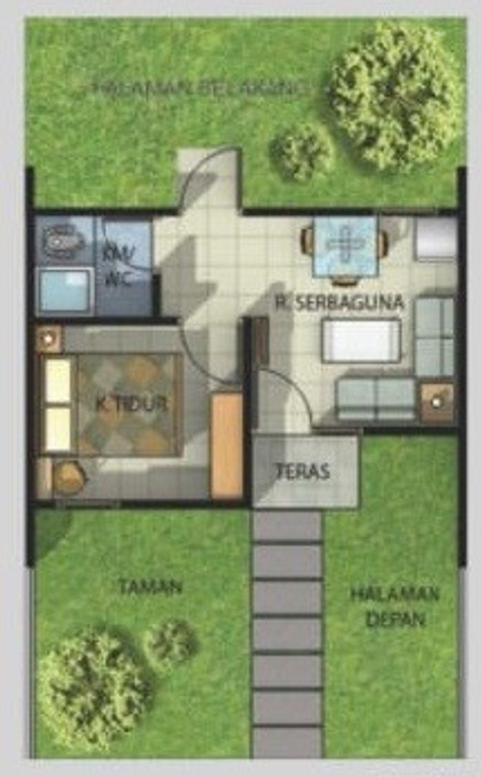 foto denah rumah tipe T 22 perumahan PUTERACO GADING TIMUR RANCAEKEK