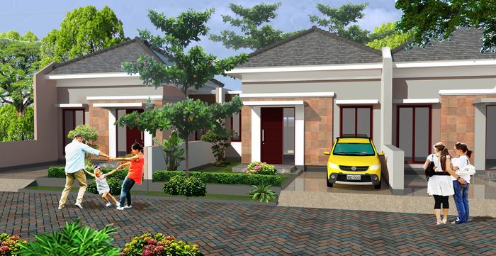 foto tampak rumah tipe MINT perumahan Surya Jumputrejo Regency