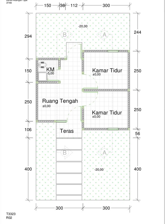 foto denah rumah tipe KB27/72 perumahan KEMBANG BANJAR