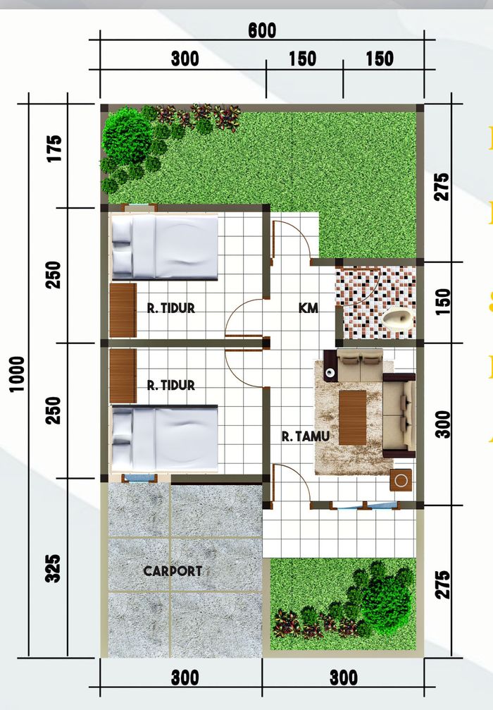 foto denah rumah tipe 30 perumahan Cahaya Residence 02