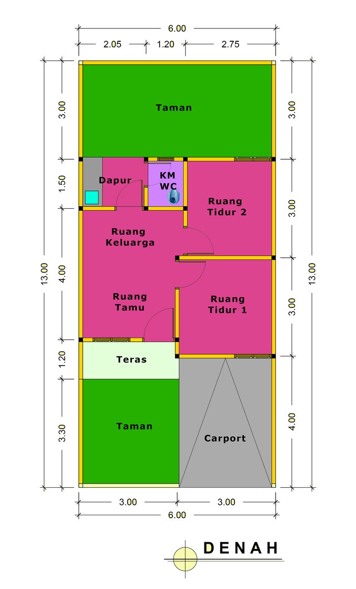 foto denah rumah tipe 36 perumahan Sidoharjo Residence Pringsewu