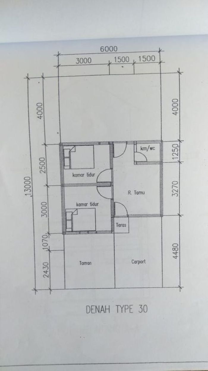 foto denah rumah tipe 30 perumahan GRIYA RACHITA 3 TAHAP 2