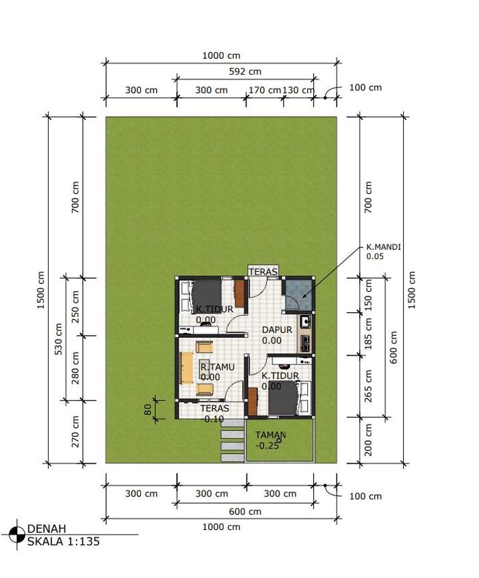 foto denah rumah tipe 36/150 perumahan DE' KERATON KEMALA RESIDENCE