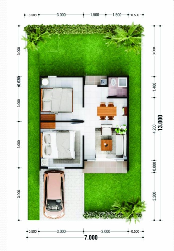 foto denah rumah tipe RHS 36 perumahan Artistik Residence 2