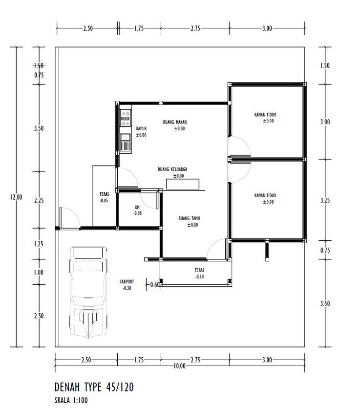 foto denah rumah tipe 45 PREMIUM perumahan BUKIT PERMATA RESIDENCE