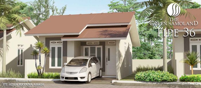 foto tampak rumah tipe 36 perumahan The Green Samoland