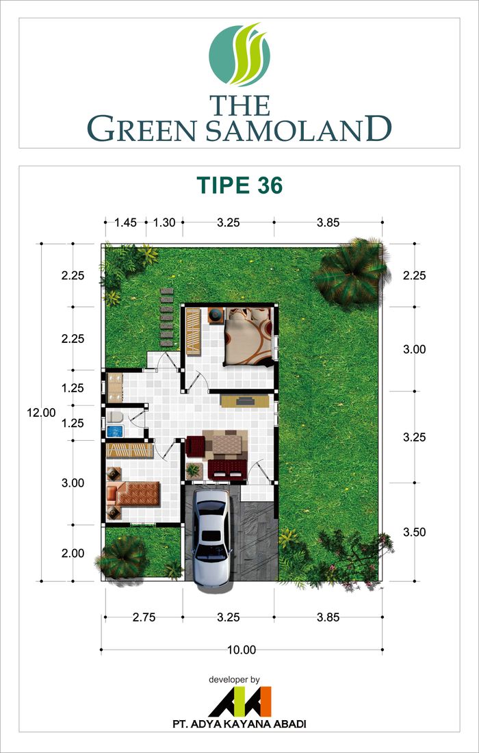 foto denah rumah tipe 36 perumahan The Green Samoland