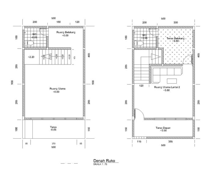 foto denah rumah tipe rk78/45 perumahan THE GOLDEN MANSION