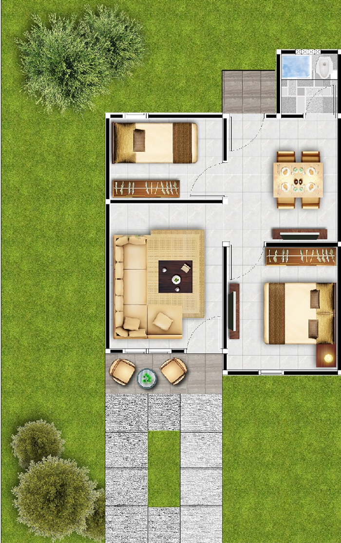 foto denah rumah tipe 36 perumahan Permata Galaxy Residence