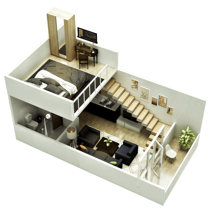 foto tampak rumah tipe Studilo Loft No.7 perumahan Sudimara Forestwalk