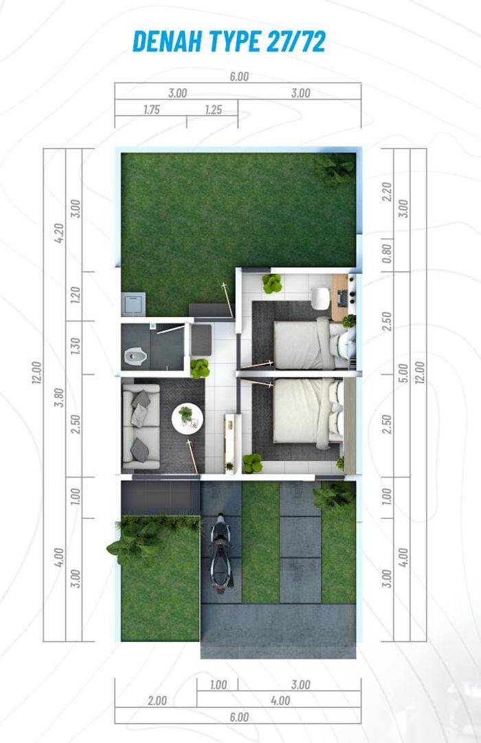 foto denah rumah tipe Blok A 27/72 perumahan Griya Berlian indah