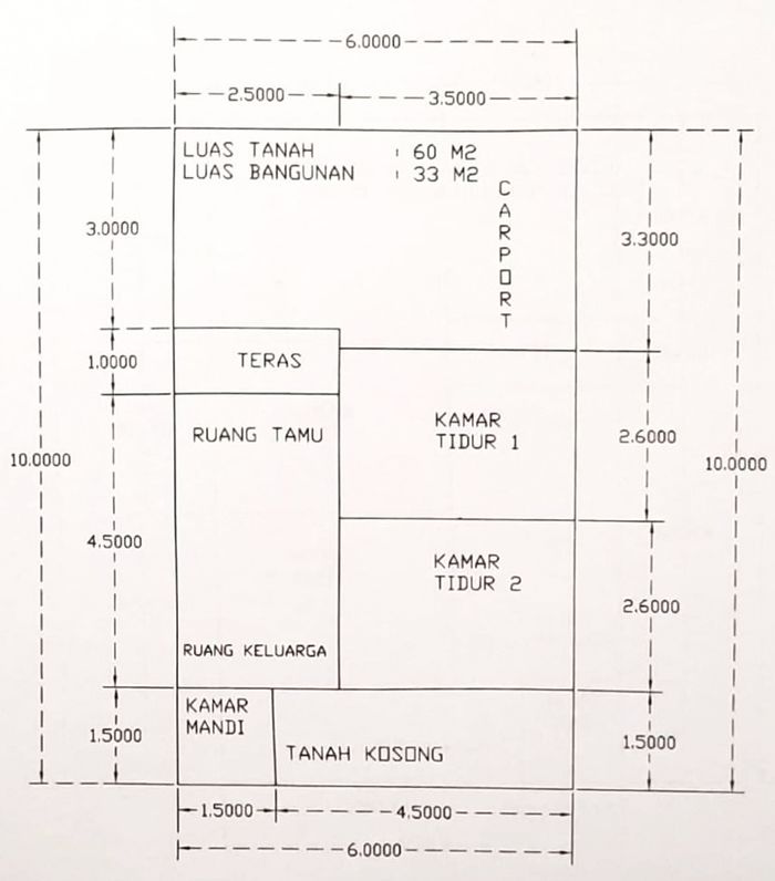 foto denah rumah tipe 33/60 - 150,5 jt perumahan Pondok Mutiara Tahap 3