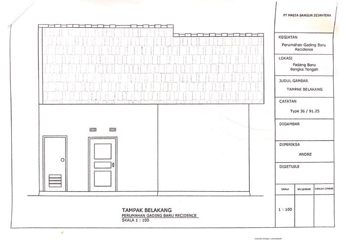 foto tampak rumah tipe 36/91 perumahan GADING BARU RESIDENCE