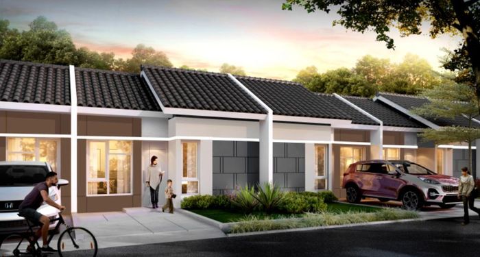 foto tampak rumah tipe CLUSTER LUNARIA perumahan GRAN HARMONI CIBITUNG