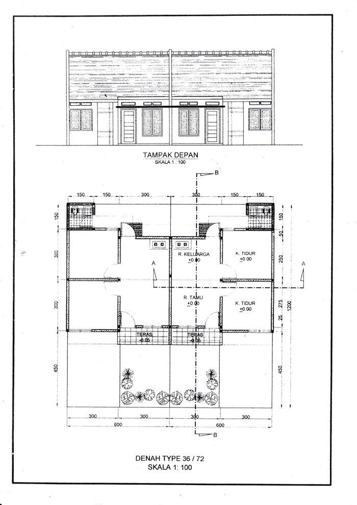 foto denah rumah tipe 36/72 perumahan The Sultan Regency 2