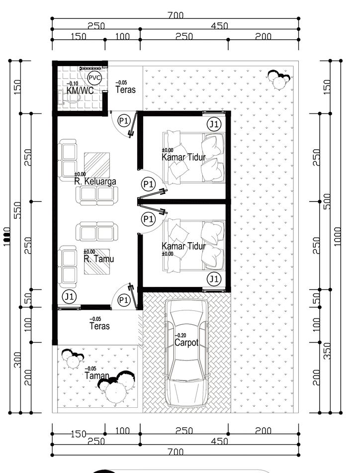 foto denah rumah tipe 30/73.5 perumahan D'Green Village