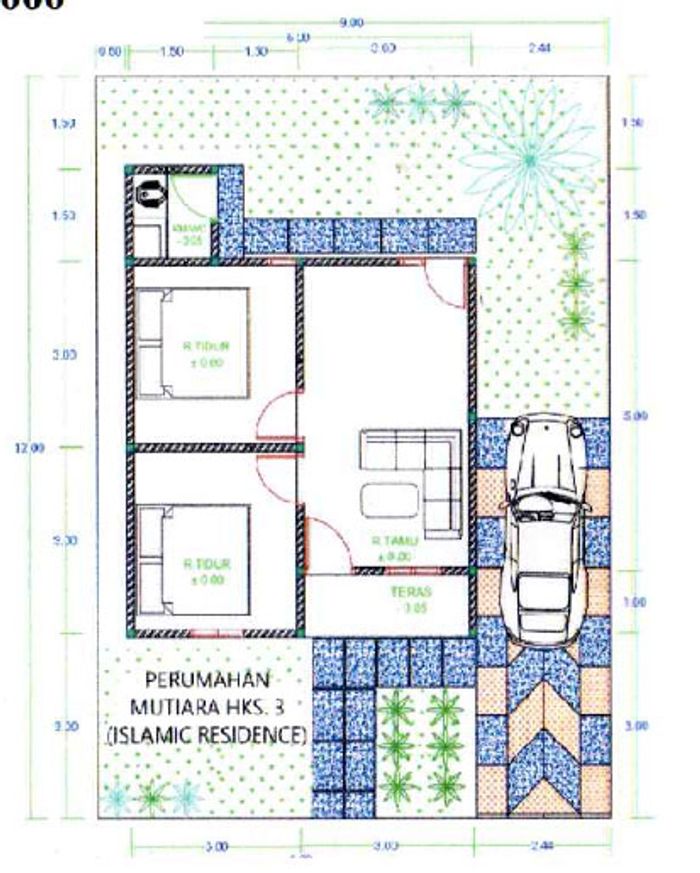foto denah rumah tipe 36 perumahan PERUMAHAN HKS 3 ISLAMIC RESIDENCE