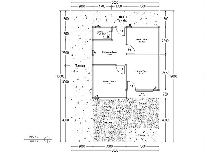 foto denah rumah tipe 36/96 perumahan BUMI PETUNG RESIDENCE 2