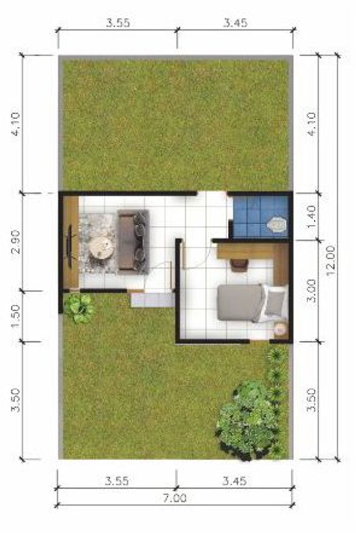 foto denah rumah tipe 25/84 perumahan GARDENIA RAYA 1