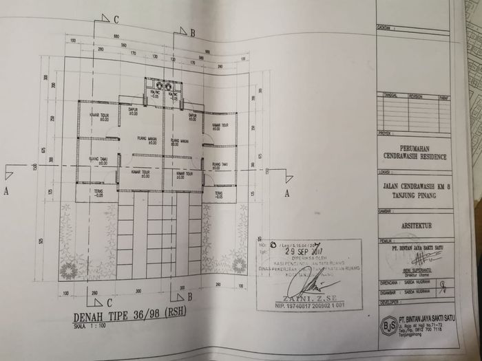 foto denah rumah tipe SUBSIDI perumahan CENDRAWASIH RESIDENCE