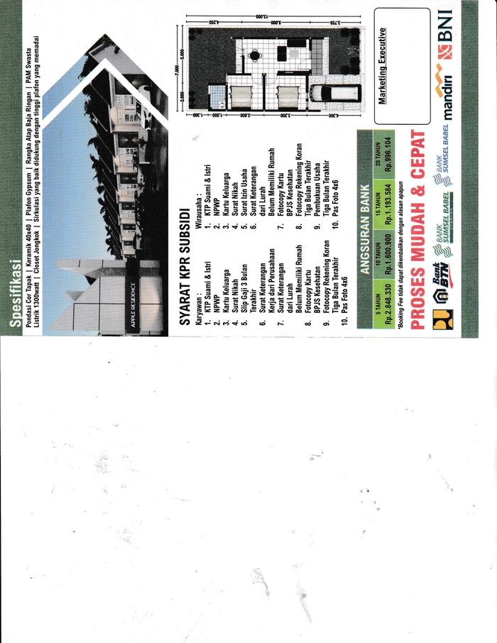 foto denah rumah tipe 36 perumahan PERUMAHAN APPLE RESIDENCE 2