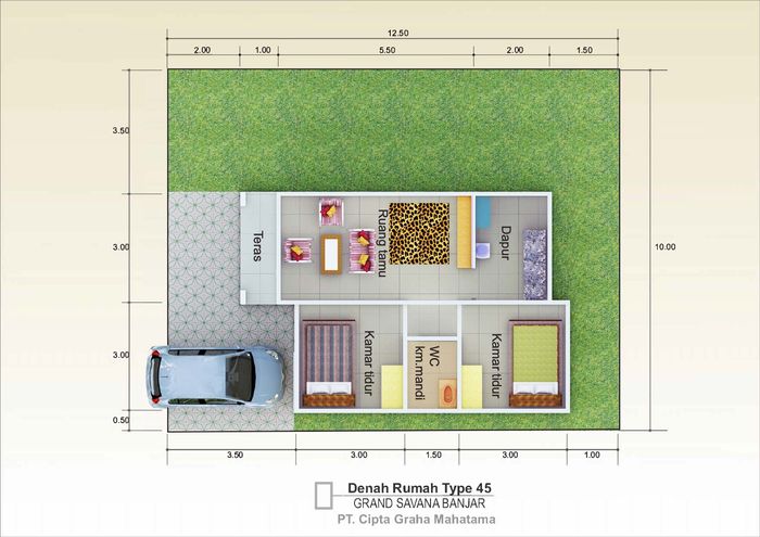 foto denah rumah tipe Komersil perumahan Grand Savana Banjar