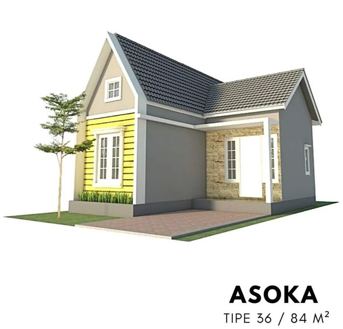 foto tampak rumah tipe Asoka 2 (84 M2) perumahan GRAND MAHANTAS 2