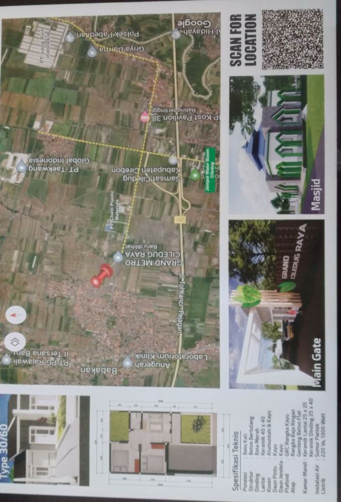 foto denah rumah tipe 30/60 perumahan PERUMAHAN GRAND CILEDUG RAYA