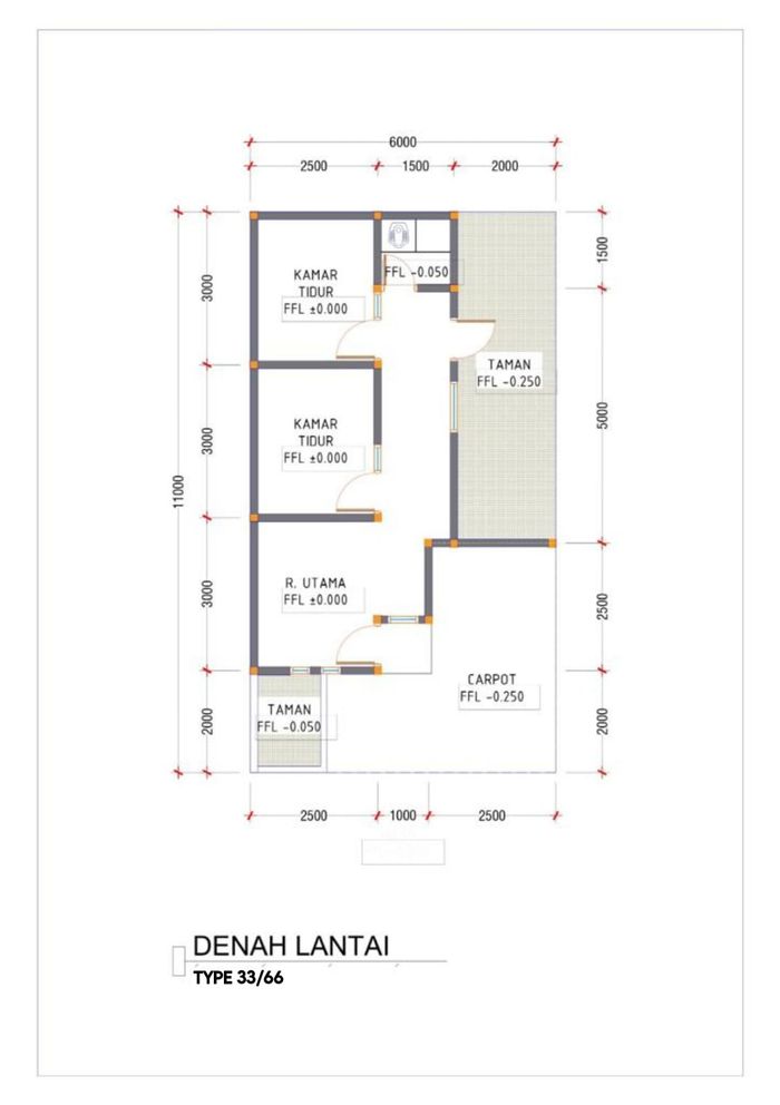 foto denah rumah tipe 33/66 perumahan Asa Dreamland