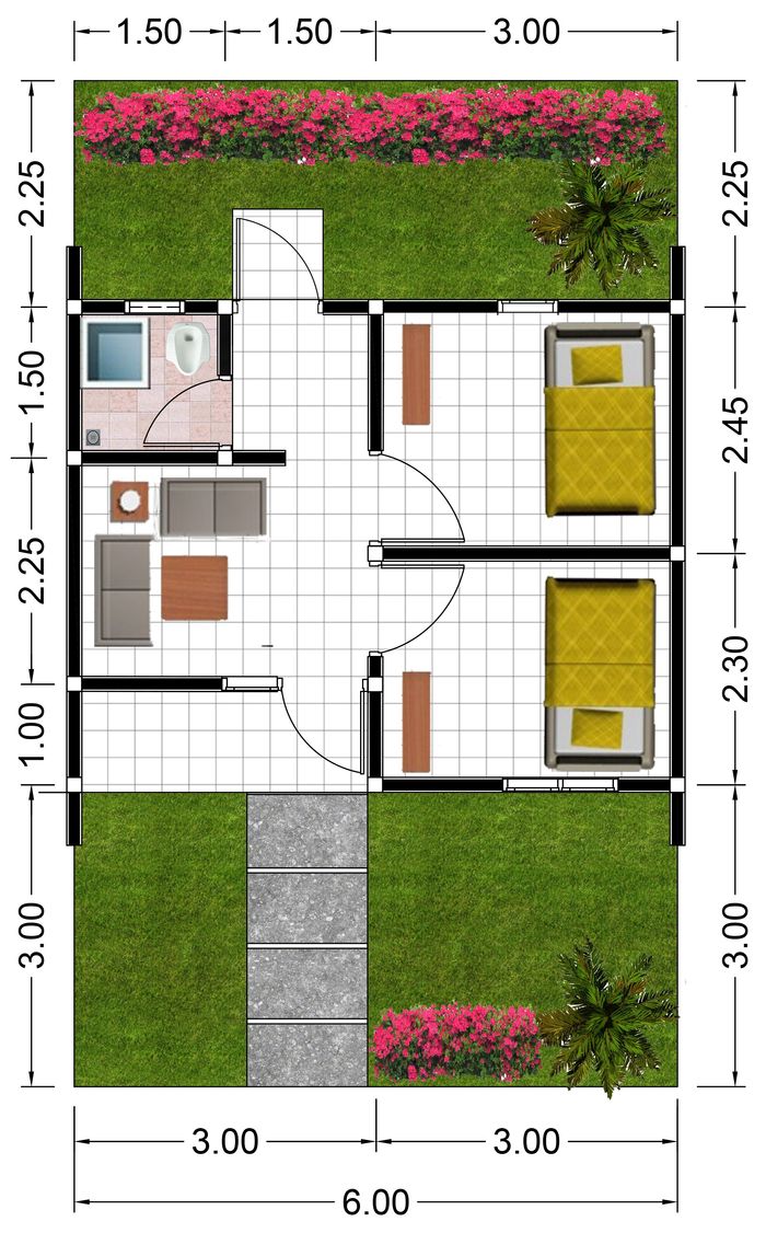 foto denah rumah tipe 27 perumahan KANAYA LAND 8 TAHAP 1