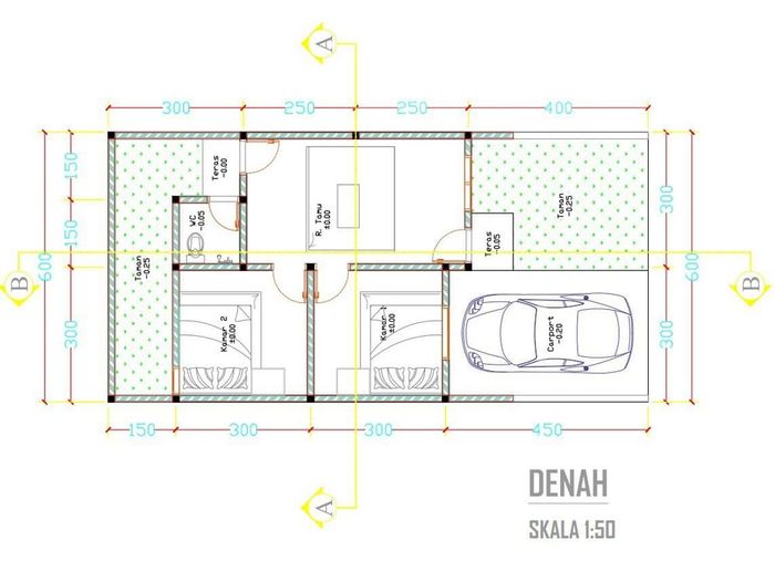 foto denah rumah tipe 36 perumahan DREAMLAND PANORAMA