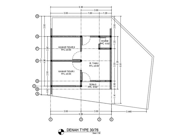 foto denah rumah tipe 30/76 perumahan Perumahan Griya Mulya Asri
