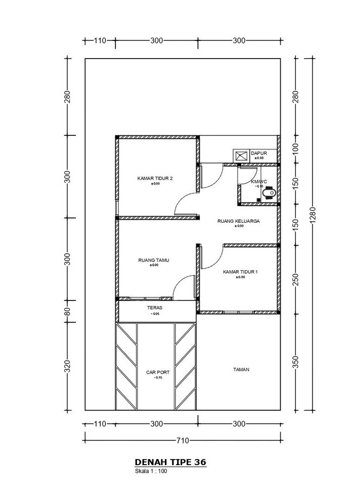 foto denah rumah tipe 36 perumahan SHAQUILLA RESIDENCE 2
