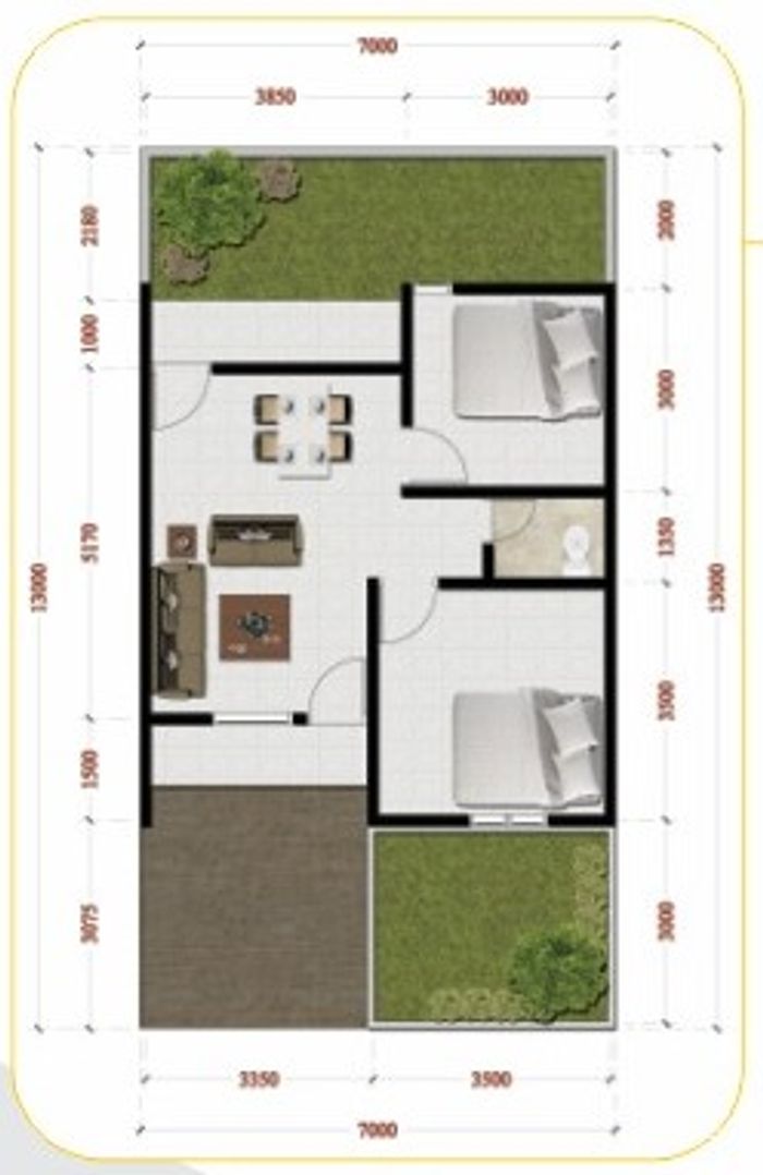 foto denah rumah tipe 45 perumahan PARASANGANTA RESIDENCE TAHAP 2