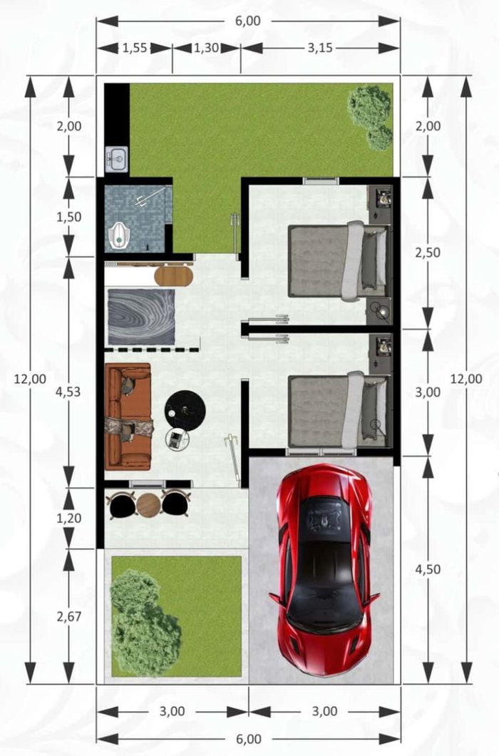 foto denah rumah tipe 36 perumahan NEW ADIZ HARMONI