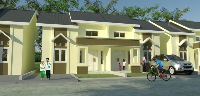 foto tampak rumah tipe 36/105 perumahan Perumahan 66 Residence Tahap 3