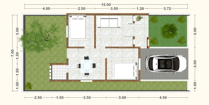foto denah rumah tipe 36/105 perumahan Perumahan 66 Residence Tahap 3