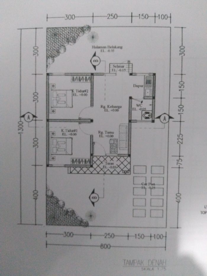 foto denah rumah tipe 36/104 perumahan Nadya regency