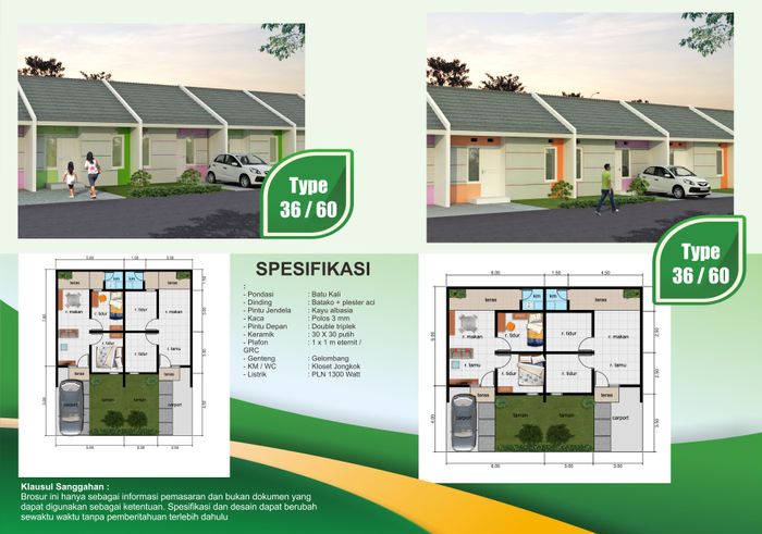 foto denah rumah tipe 36/60_2023 perumahan WAHANA SRIMUKTI